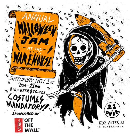 warehouse halloween flyer 2014